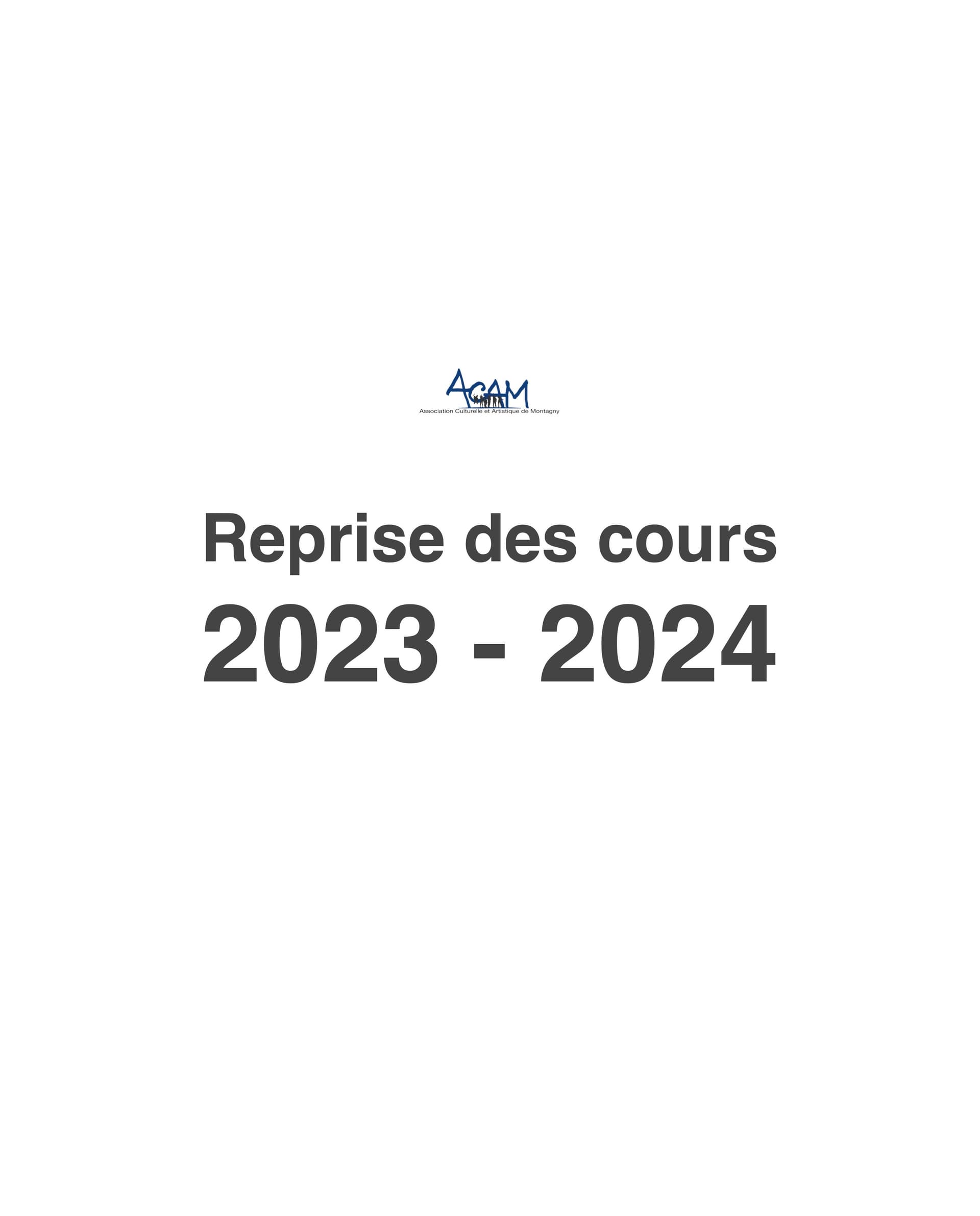 Affiche de l'événement Reprise des cours