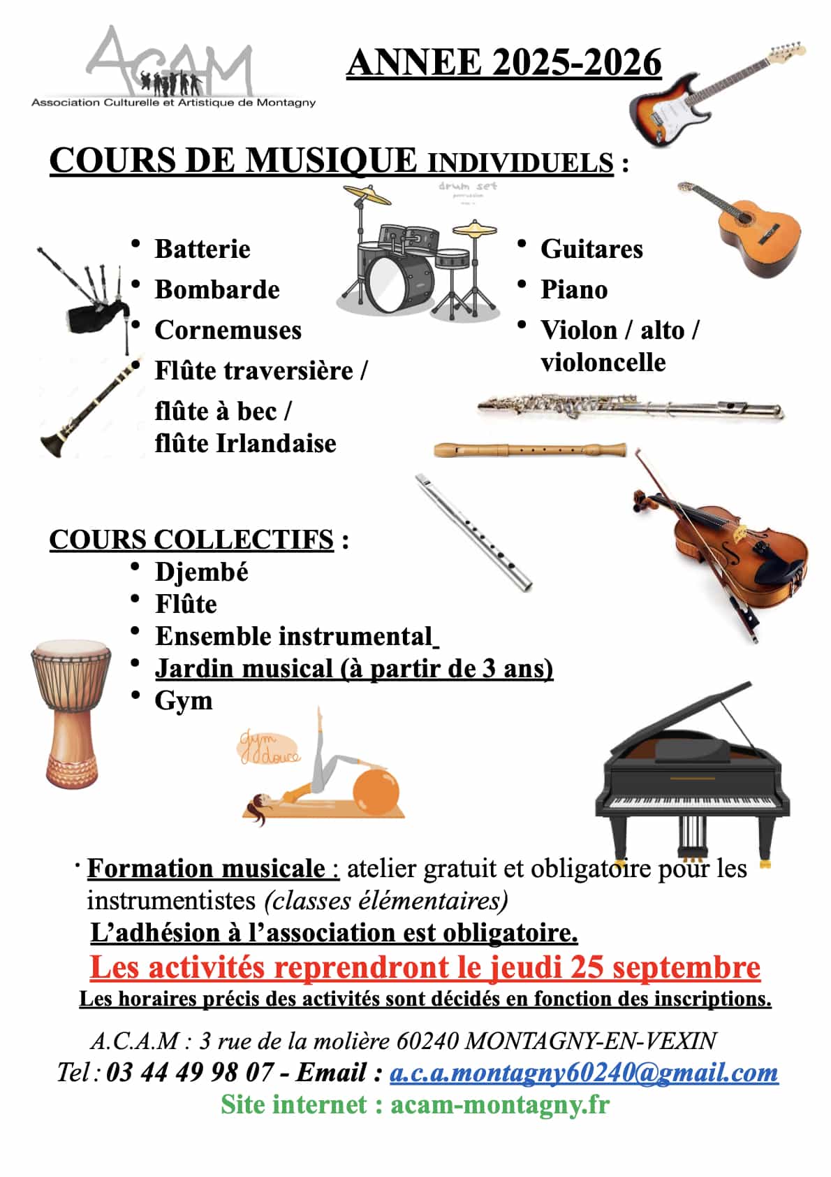 Affiche de l'événement Reprise des cours
