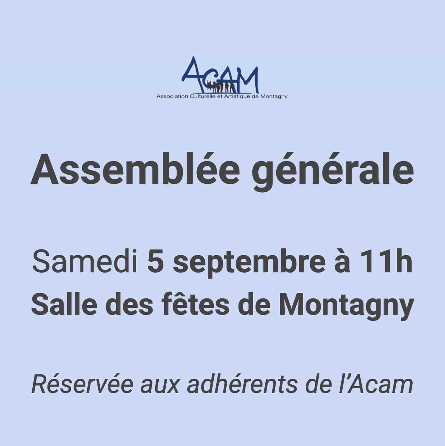 Affiche de l'événement Assemblée générale de l'Acam 2026